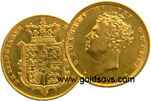 1825 George 4 Gold Sovereign Bare Head