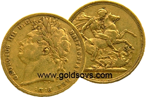 George IIII 1825 Gold Sovereign Laureate