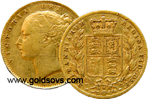 Melbourne Gold Sovereign Shield 1885