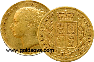 Melbourne Gold Sovereign Shield 1887