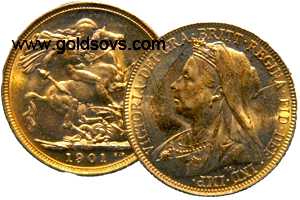 1901 Widow Head Gold Sovereign